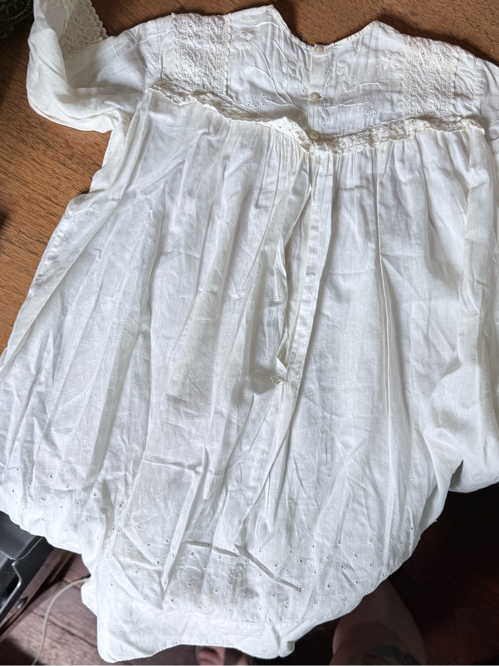 Vintage Antique White Cotton Infant/Christening Gown (1 long, 1 short)